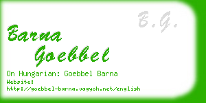 barna goebbel business card